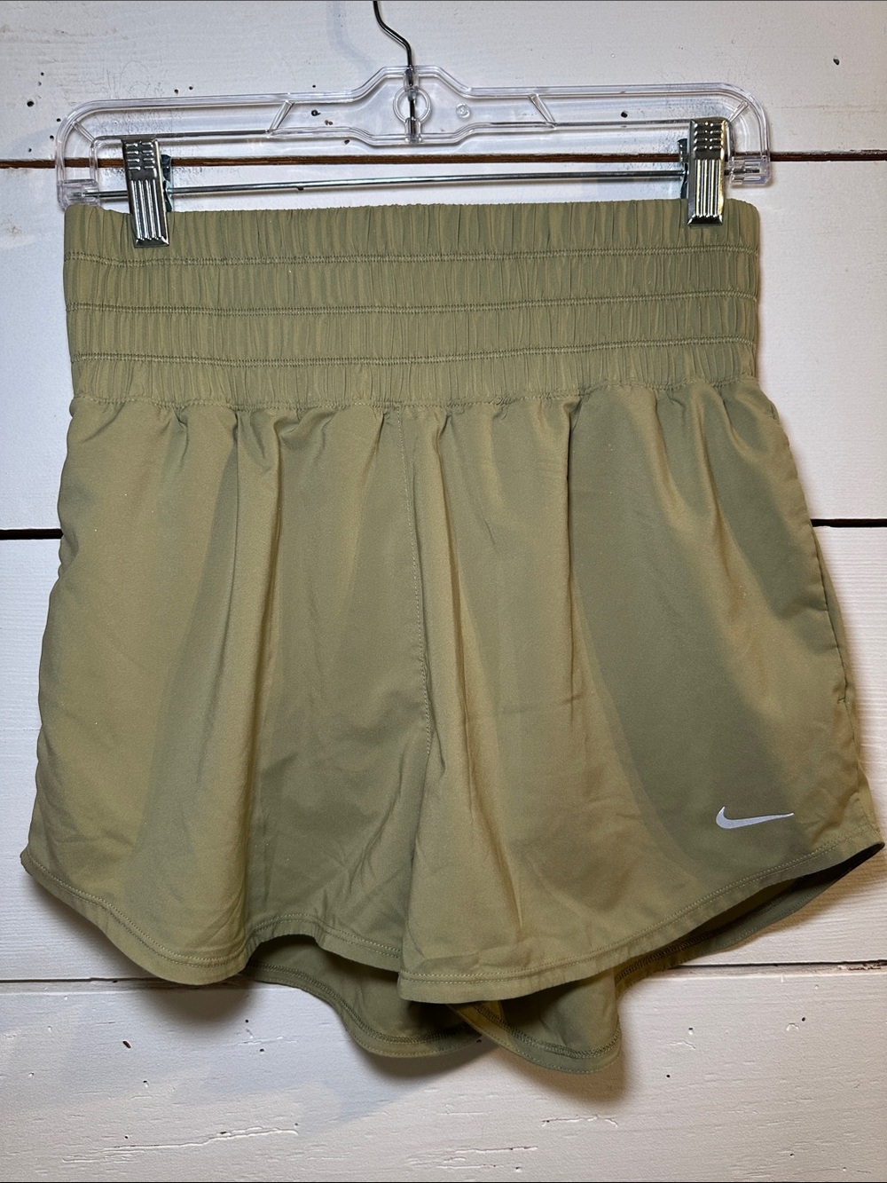 Nike Womens Dri-FIT Ultra High-Waisted 3" Lined Shorts Neutral Olive Medium